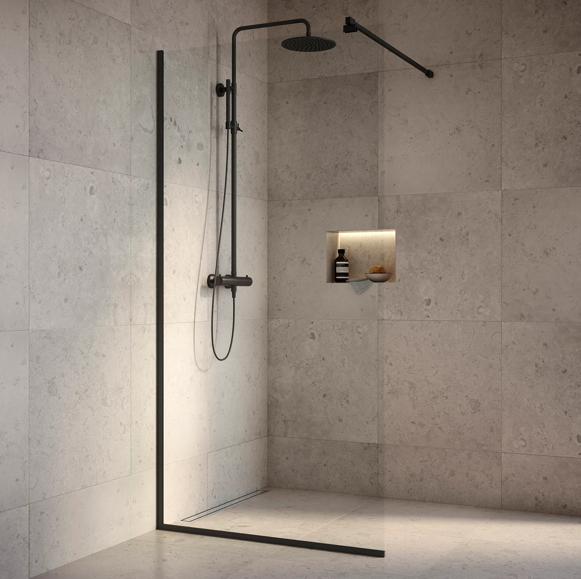 ART120202100 - ARC 20 Frame dusjvegg, sort matt - 